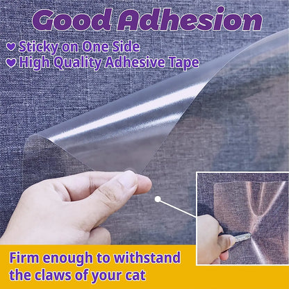 AISOON 60 Pcs 15Mm Transparent Single-Side Self-Adhesive Cat Scratch Tape, Furniture Protection Scratch Shield, Residue-Free Couch Deterrent