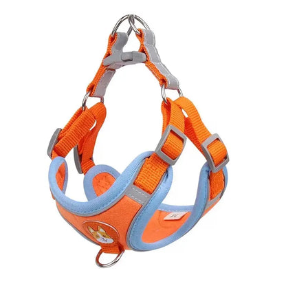 Adjustable 2-Pack Pet Harness and Leash Set, Soft Suede Vest with Durable Reflective Features, Tangle-Free Leash for Effortless Walking, Perfect for Daily and Nighttime Outdoor Activities