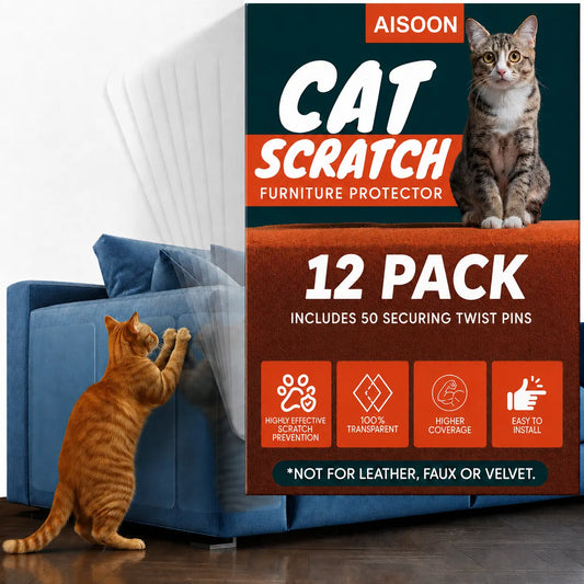 AISOON 60 Pcs 15Mm Transparent Single-Side Self-Adhesive Cat Scratch Tape, Furniture Protection Scratch Shield, Residue-Free Couch Deterrent