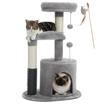 Cat Tree Tower with Scratching Sisal Posts,Hammock,Ladder and Feeding Bowl