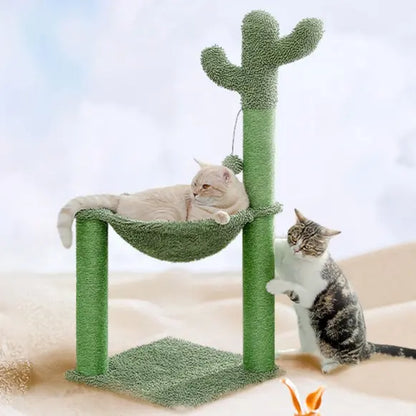 Cat Tree Tower with Scratching Sisal Posts,Hammock,Ladder and Feeding Bowl