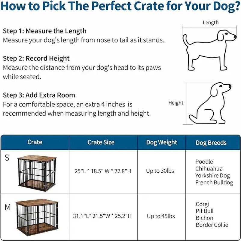 Made4Pets Single Unit Steel Frame Dog Crate Furniture - Heavy-Duty Steel Frame Kennel, Chew-Resistant Enclosure with Washable Cushion, Ventilation, Modern Small Dog Side End Table