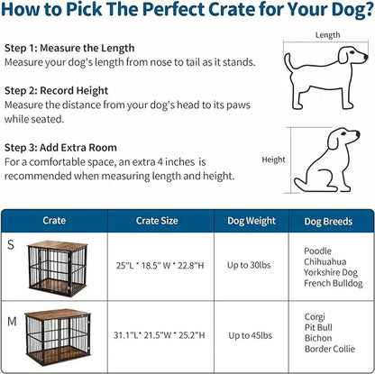 Made4Pets Single Unit Steel Frame Dog Crate Furniture - Heavy-Duty Steel Frame Kennel, Chew-Resistant Enclosure with Washable Cushion, Ventilation, Modern Small Dog Side End Table