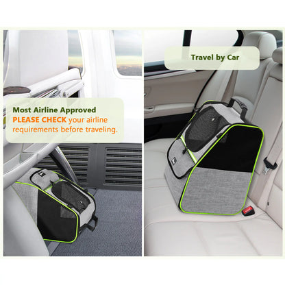 Pecute Trapezoid Shape Cat Carrier Backpack, Expandable Animal Carrier for Comfortable Travel, Well-Ventilated, Available in Black and Grey for Pet Lovers