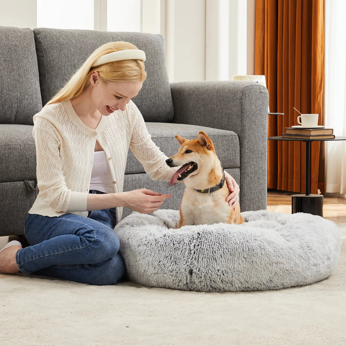 Sweetcrispy Modern Orthopedic Memory Foam Pet Bed for Large Dogs with 3-Sided Bolsters - 20"L x 24"W x 8"Th, Waterproof Detachable Cover, Non-Slip Base, Joint Relief, Consistent Support, Pressure Relief, Supportive Sofa, 24 to 48 Hour Recovery Time