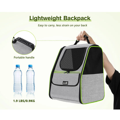 Pecute Trapezoid Shape Cat Carrier Backpack, Expandable Animal Carrier for Comfortable Travel, Well-Ventilated, Available in Black and Grey for Pet Lovers