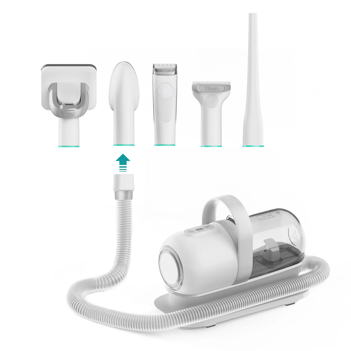 Neakasa P1 Pro Pet Grooming Kit with Vacuum, 99% Capture for Floor Tidiness, 5 Groomer Tools, 1L Washable Bin, 3 Adjustable Strong Suction Levels, 52Db Quiet Cut, Dog & Cat Nozzle, Hair Clippers, Cleaning Brush, Precise Cuts, Hair Removal, Reuse It
