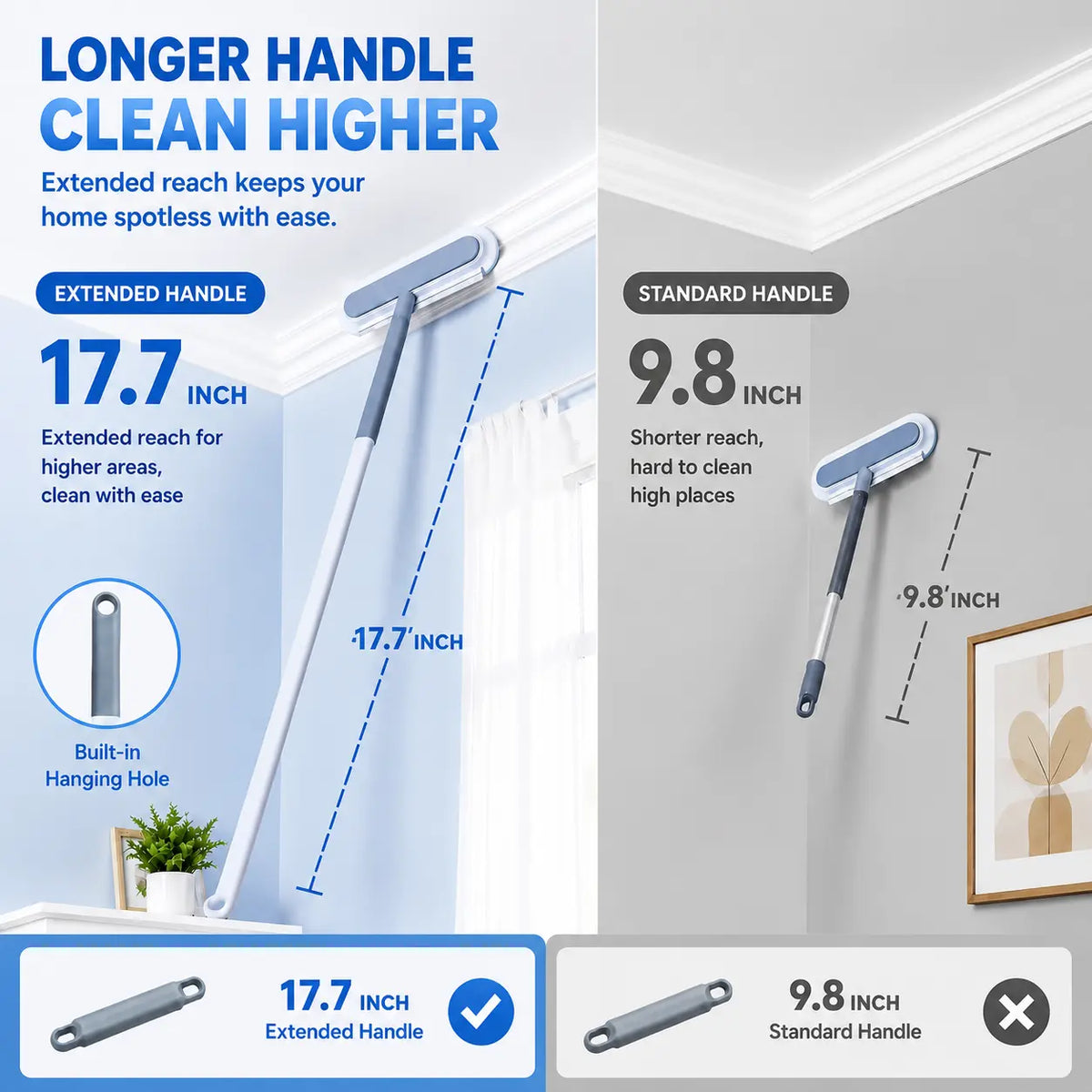 Upgraded 4-In-1 Pet Hair Remover with Adjustable Long Handle, Eco-Friendly Reusable Lint Brush with Comfortable Grip, Cost-Effective Washable Fur Removal Tool for Sofa, Car Seats