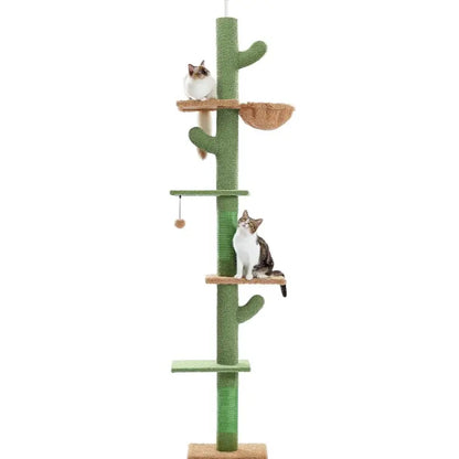Cat Tree Tower with Scratching Sisal Posts,Hammock,Ladder and Feeding Bowl
