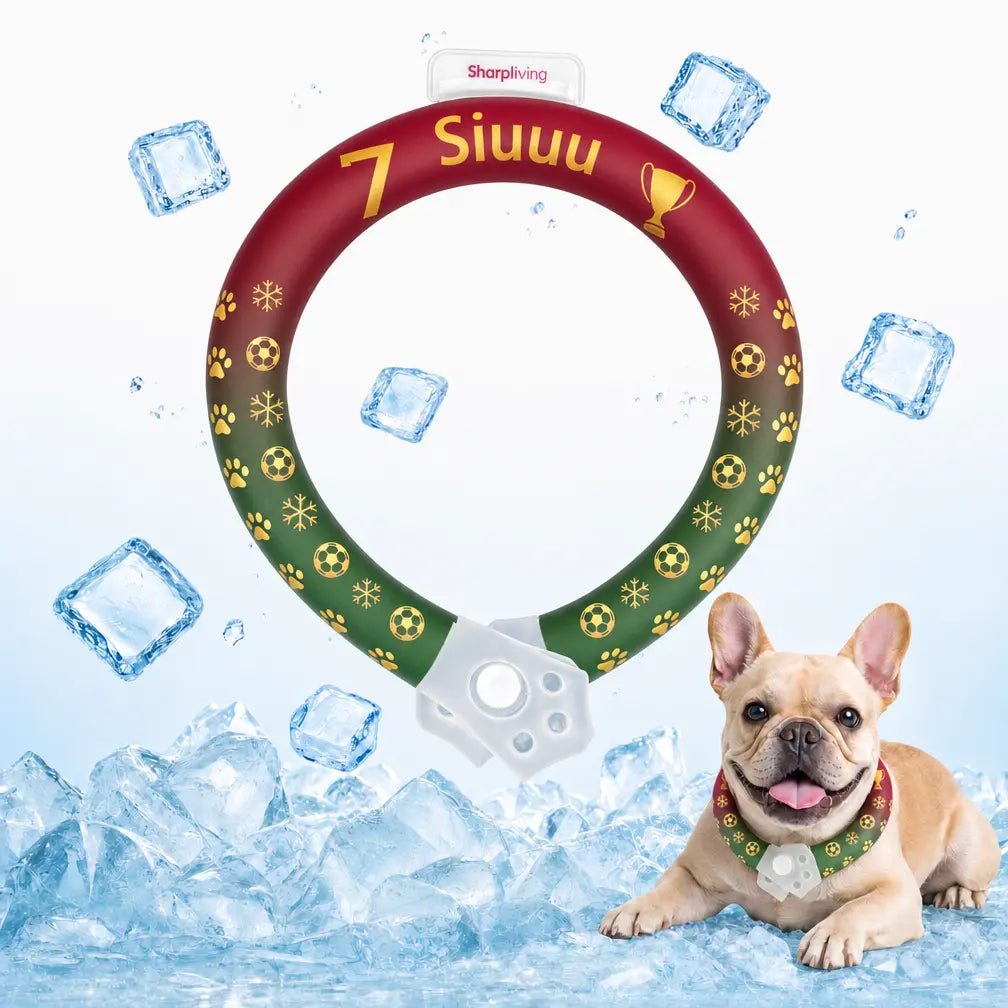 Eco-Friendly Reusable Pet Cooling Collar with Advanced Phase Change Material and 64°F Ice Ring - Sweat-Free Neck Wrap for Instant Chill and Panting Reduction for Dogs of All Sizes, Ideal for Summer Beach Outings